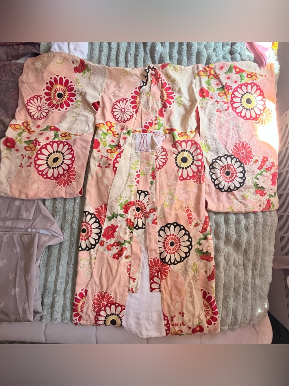 Children’s Blush Pink Floral Kimono Jacket - Picture 2 of 8